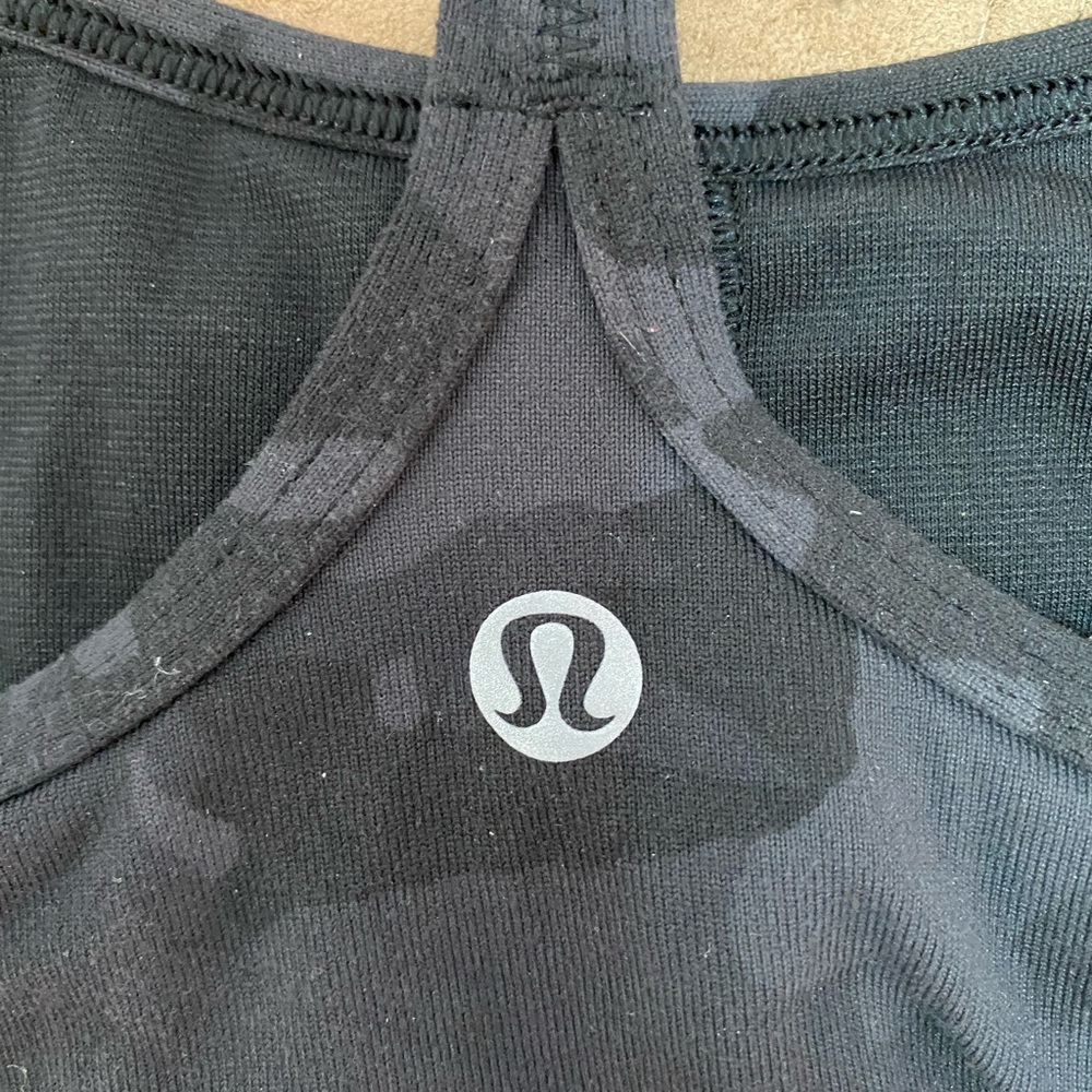 Lululemon Black Camo Tank Top Size 4